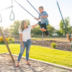 Lifetime 91137 9 Ft A-Frame Metal Swing Set Earthtone Kids Outdoor Playground