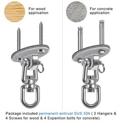 Ceiling Swing Mount Stainless Steel Swing Hangers Free Swivel Swing Hooks for…