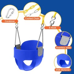 Toddler Swing – High Back Bucket Seat, Plastic-Coated Chains, Compatible with…