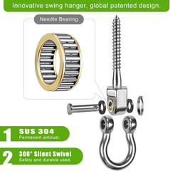 Heavy Duty Swing Hangers with Bearings – Set of 2 Stainless Steel 304 Screw Brac