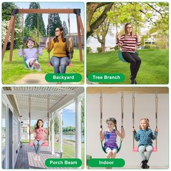 SELEWARE Heavy Duty Swing Seats for Kids & Adults, Non‑Slip Flat Plastic & U‑…