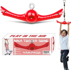Ninja-Twister Swing Spins Set: Slackline Attachments – 360° Handle Twist-Spin Fl