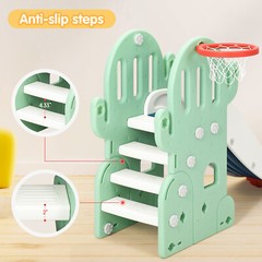 7 In 1 Toddler Slide and Swing Set, Freestanding Kids Slide Playset With Ladder