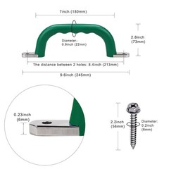 SELEWARE Set of 4 Safety Playground Handles, Metal Grab Bars with Finger Inde…