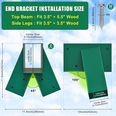 A-Frame Swing Set Brackets with 4Pcs Swing Leveling Base Brackets Heavy Duty Swi