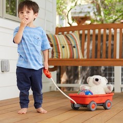 Chunky-Tire Orange Wagon – Perfect for Imaginative Outdoor Play, Ages 3+