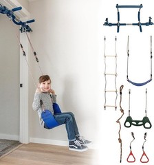 Gym 6-Piece Doorway Swing Set, For Kids and Adults No Drilling, Holes Or Damage