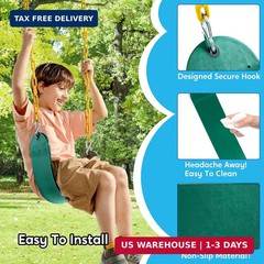 TURFEE Heavy Duty Swing Seat Green Color with 66″ Chain, Swing Set Accessories R