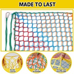 Heavy Duty Climbing Net for Kids – 9.9FT Double Layer Playground Safety Mesh, Tr
