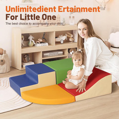 4-Piece Soft PU Leather Toddlers Climbing Toys, Foam Climbing Blocks for Toddler