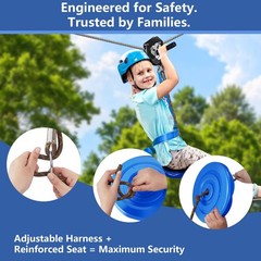 75ft/100ft/120ft/150ft Zip Line Kit for Kids and Adults Up to 380lb – Upgrade…