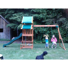 SWING SET PLAYSET OUTDOOR KIDS PLAYGROUND WOODEN BACKYARD EQUIPMENT BACKYARD