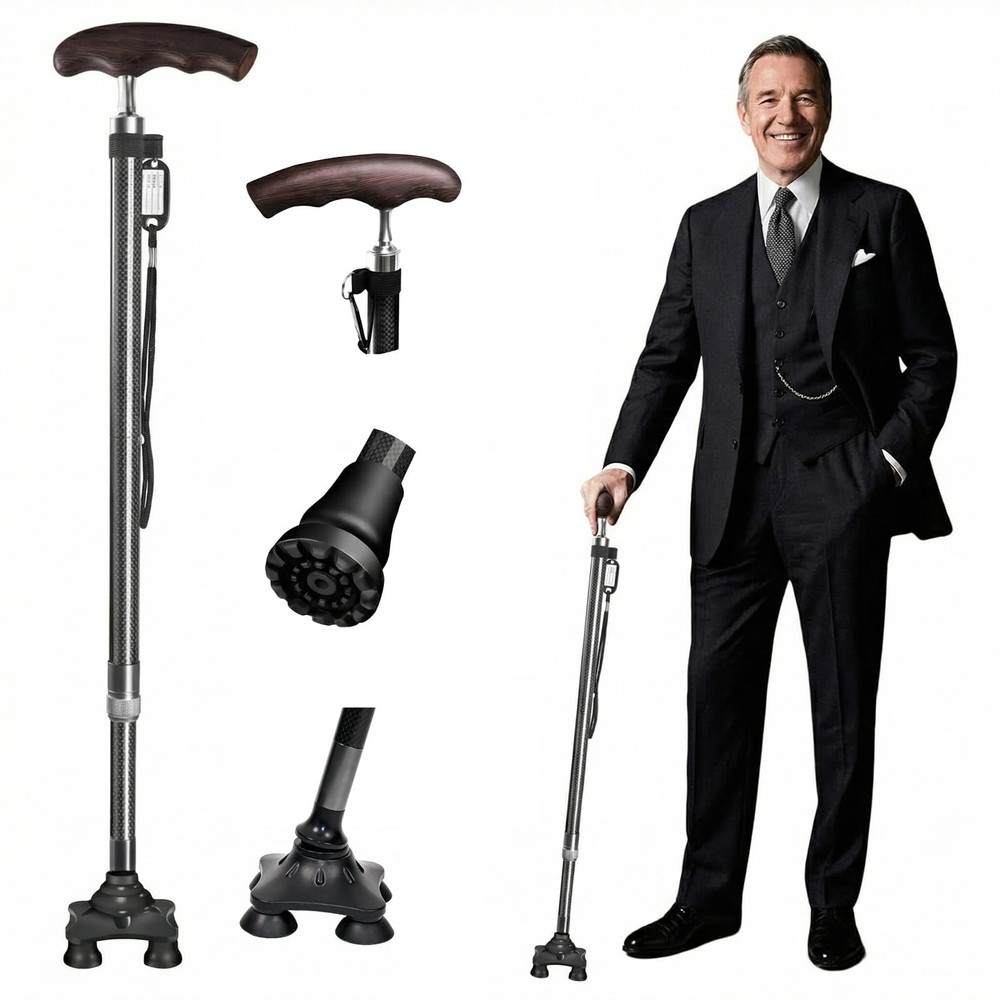 Carbon Fiber Walking Cane with Wenge Wood Handle – Lightweight and Durable