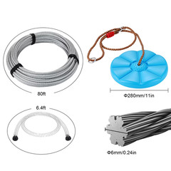 80 Ft Up to 500 lb Zip Line Kit For Kids Adult Trolley Slackers Zipline – Smooth