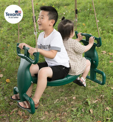 Outdoor Swingset Plastic Double Glider Playground Patio 2 Person Kids Fun Swing,