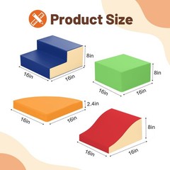 4-Piece Soft PU Leather Toddlers Climbing Toys, Foam Climbing Blocks for Todd…
