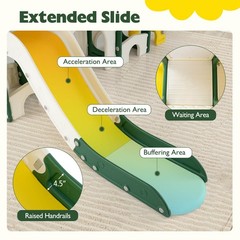 10 in 1 Toddler Slide Set w/Magnetic Whiteboard, Telescope Ring Toss for Ages 3+
