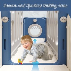8 in 1 Toddler Slide Kids Climber Slide with Storage Space Outdoor Playset Blue