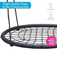 Large 40″ Wide Giant Tree Net Swing w Hanging Rope & Rings- 2 Person | Indoor