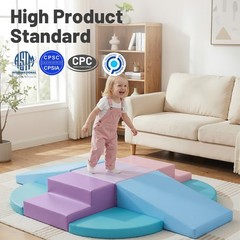 9-Piece Climbing Toys for Toddlers: Soft PU Leather Foam Blocks – Baby Climb …