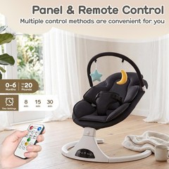 Electric Baby Swing with Remote Control – 5 Natural Motion Speeds, Detachable…