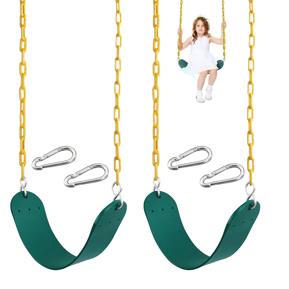 2Pcs Heavy Duty Swing Seat Outdoor Soft Board U-Swing Garden Swing Adjustable