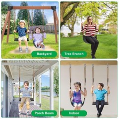 SELEWARE Heavy Duty Swing Seats for Kids & Adults, Non‑Slip Flat Plastic & U‑…
