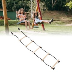 Rope Ladder 5ft 5 Steps 220lbs Bearing Wooden Kids Climbing Rope Ladder with