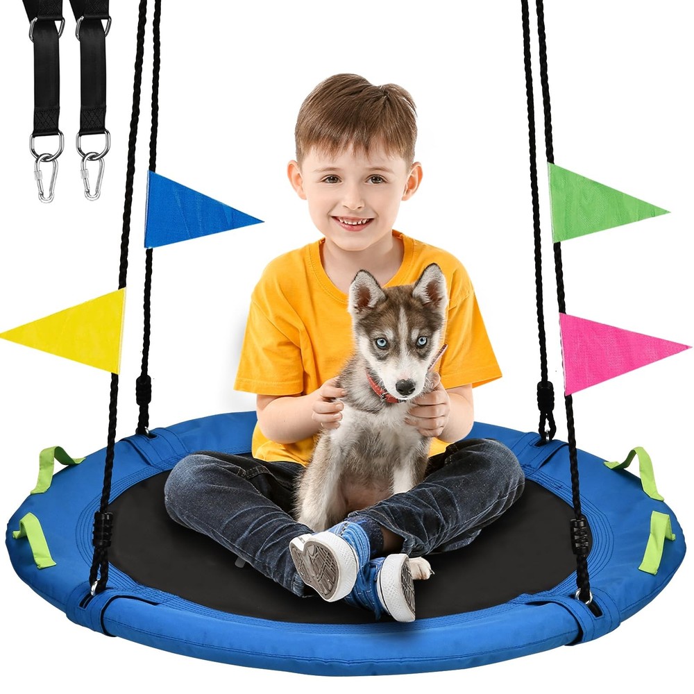 Tree Swing, Saucer Flying Swing 24 Inch for Kids, 900lbs Weight Capacity, wit…