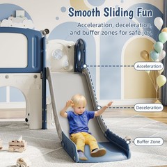 Toddler Slide 8 in 1 Indoor Playground Outdoor Playset Kids Baby Slides for T…