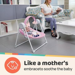 Baby Swing SpaceSaver Ultra-Compact Foldable Infant Swing (Fits in 5.3″ Gaps!…
