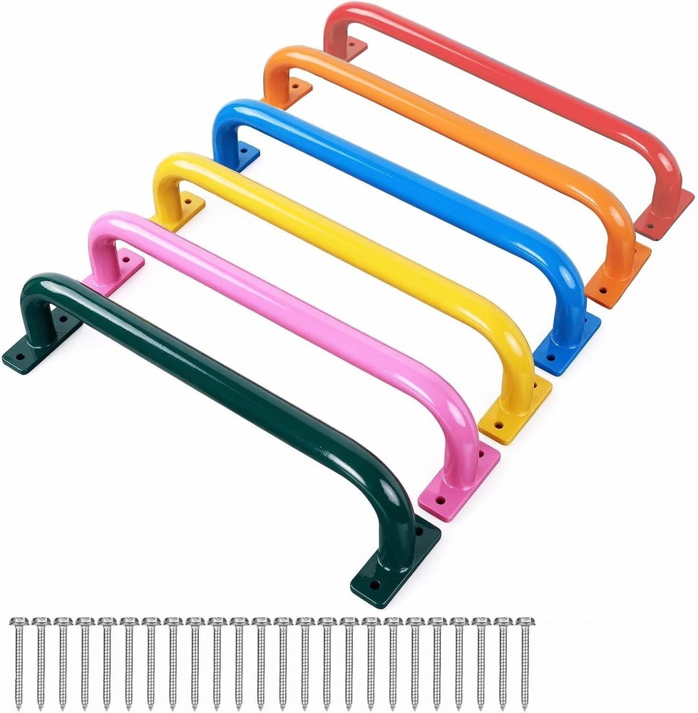 ESPETS 17” 6 Piece Multi-Color Metal Safety Handles Step Playground Accessories