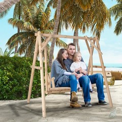 Pine Wooden Swing Frame 770lb A-Frame 67x53x68in Reinforced Natural