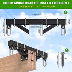 Heavy Duty Glider Swing Brackets, Swing Set Bracket with Reinforced Triangle …