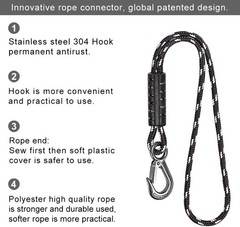 2 Pack 19 Inch Tree Swing Rope with Heavy Duty Hooks – Durable Outdoor Fun
