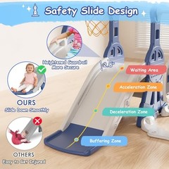 4-in-1 Toddler Slide Swing Set for Kids 1-3, Indoor/Outdoor | Kids Climber