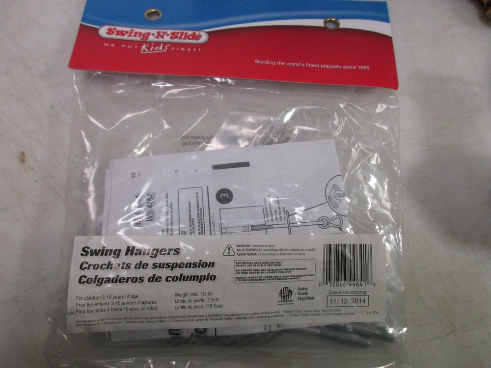 Free Shipping, Swing-N-Slide Playsets Standard Duty Swing Hangers LA7514
