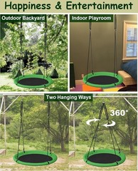 24 Inch Saucer Tree Swing Set for Kids & Adults, Adjustable Swing Sets for Backy