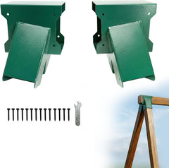 A-Frame End Swing Set Brackets – 2 Pcs Heavy Duty Carbon Steel Hardware with Mou
