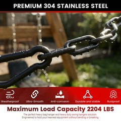 1000LB Heavy Duty Hanging Swing Chain, 6mm Thick 304 Stainless Steel Hanging …