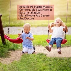 Outdoor Kids Swing Seat 220 lbs Hanging Plastic Swing with Adjustable Rope Tree