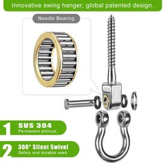 Heavy Duty Stainless Steel Swing Hangers with Bearings, 2-Pack – Quiet and Sm…