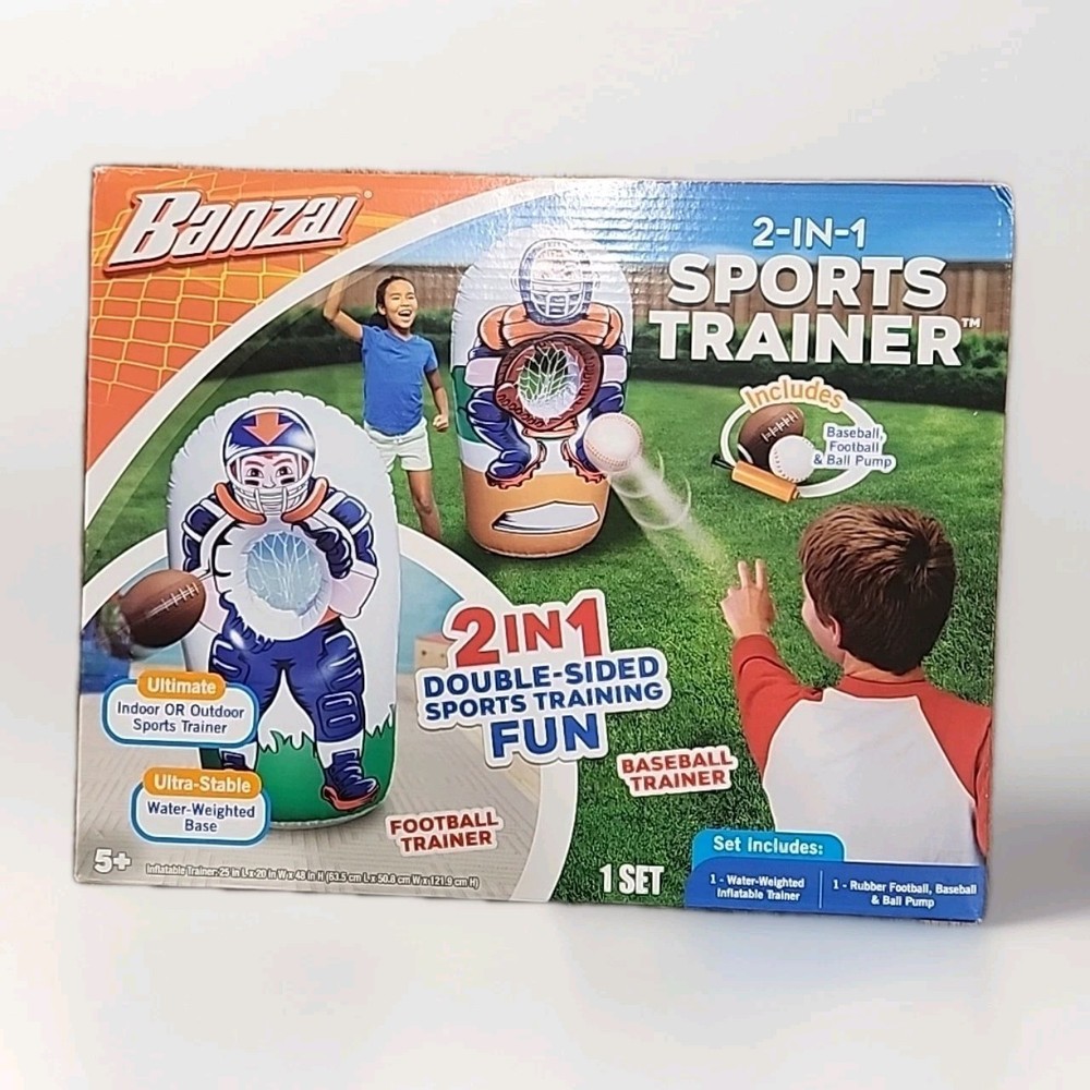 Banzai 2-in-1 Inflatable Sports Training Football & Baseball Trainer.