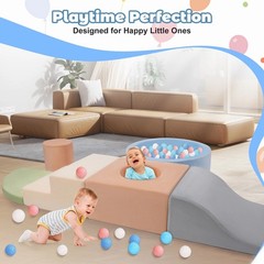 Yexmas 6Pc Soft Foam Climbing Toys Ball Pit Indoor Play Gym Set for Toddlers