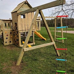 Climbing Rope Ladder Kids Tree Swing with Hanging Strap, Indoor and Outdoor