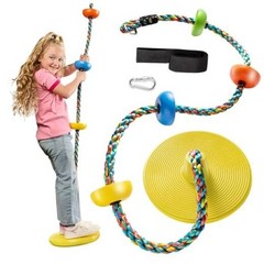 Tree Swing for Kids – Single Disc Seat and Rainbow Climbing Multicolor Yellow