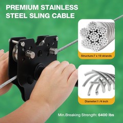 300FT Zip Line Kit for Kids and Adult – Up To 400LBS Quick Tighten Zipline Kit