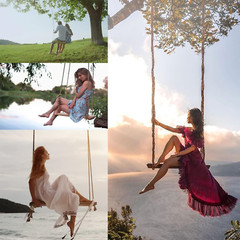 Wooden Swing Seat, Hanging Tree Swing for Adults Kids Outdoor Wood Swing Set Acc