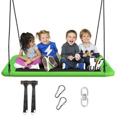 Goplus 700lbs Giant 60″ Platform Tree Swing Outdoor w/ 2 Hanging Strap Green