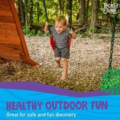 Jack & June Belt Playset Swing with 80” Chains Made for 5’ and 6’ Deck Red